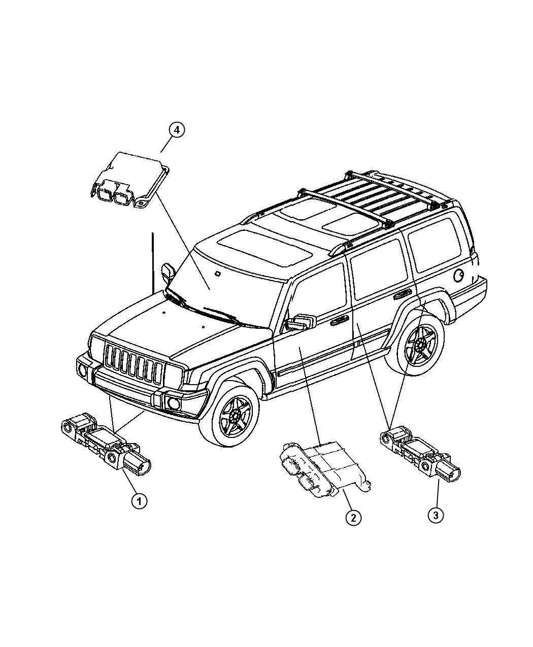 Diagram Air Bag Modules and Sensors. for your Jeep