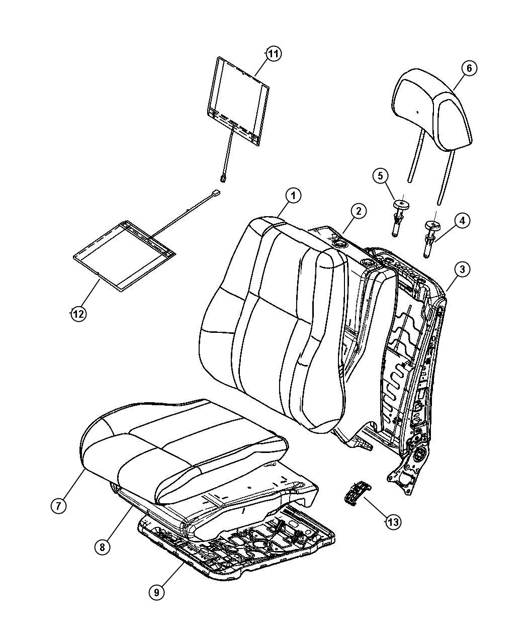 Front Seat, Leather, Trim Code [CL]. Diagram