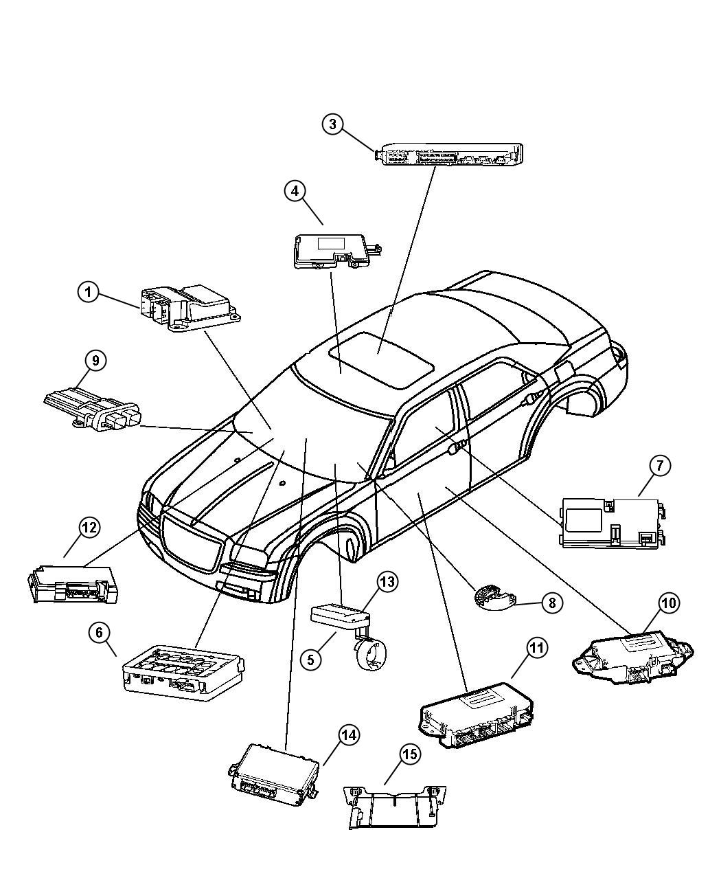 Diagram Modules, Located in Interior areas of Vehicle. for your 2006 Jeep Liberty   