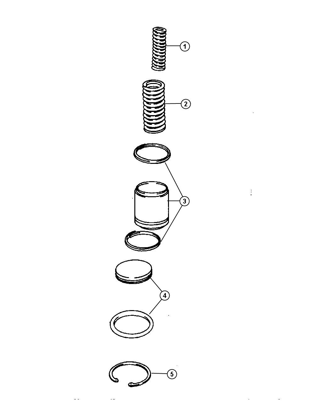 Diagram Accumulator Piston and Springs. for your Dodge Ram 1500  