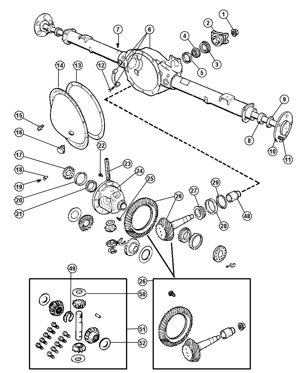 Diagram Axle,Rear,with Differential and Carrier,Corporate 8.25 [Corporate 8.25 Rear Axle]. for your Dodge Ram 5500  