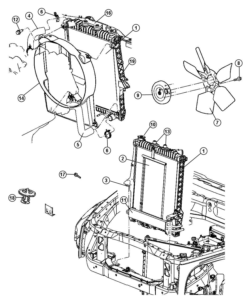 Diagram Radiator and Related Parts. for your 2003 Chrysler 300  M 