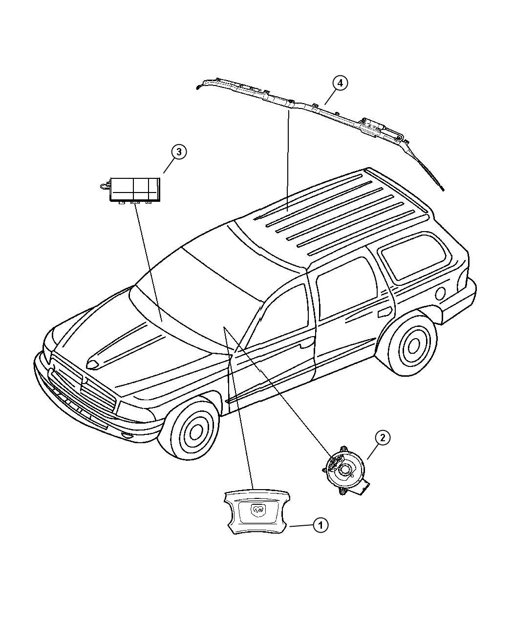 Diagram Air Bags and Clock Spring. for your 2000 Chrysler 300  M 