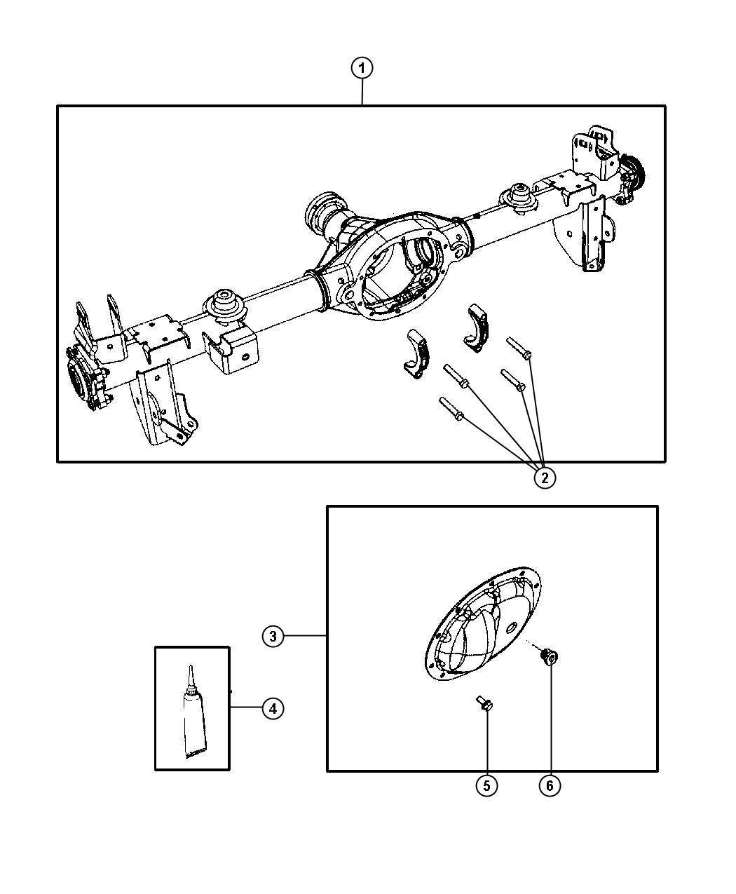 Diagram Housing,Rear Axle,Dana 226MM [Next Gen. Dana 44 HD Rear Axle]. for your 2003 Chrysler 300  M 