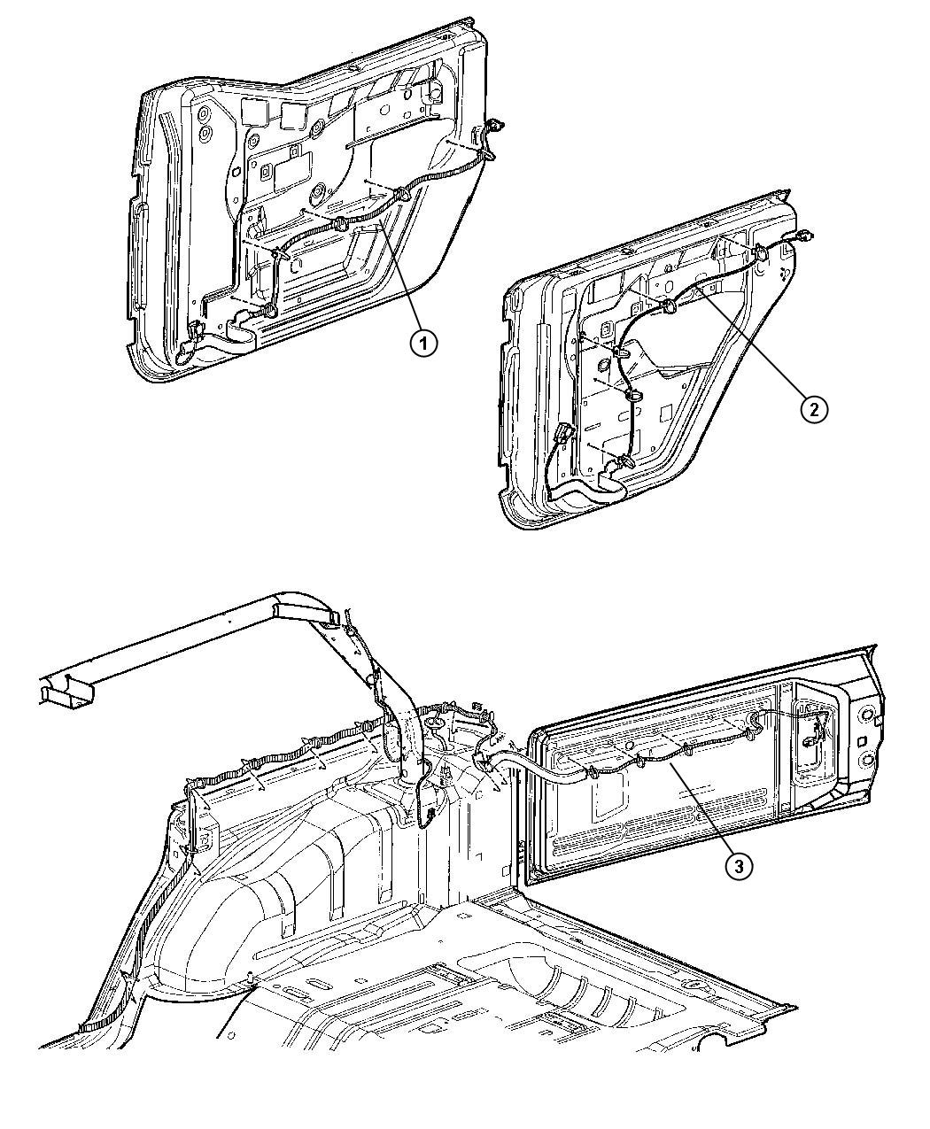 Diagram Wiring Doors and Tailgate. for your Jeep Wrangler  