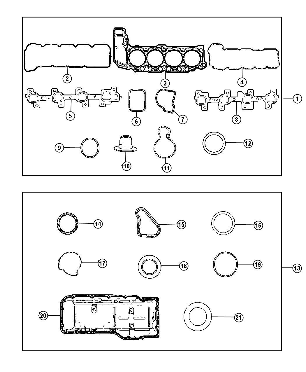 Diagram Gasket Packages 4.7L [4.7L V8 MPI Engine] [4.7L V8 FFV Engine]. for your Jeep