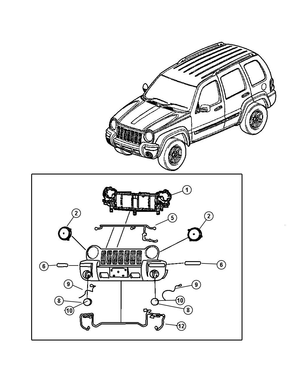 Diagram Lamp, Front. for your Jeep