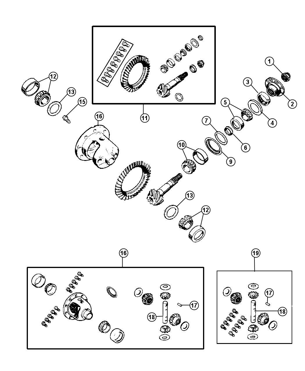 Diagram Differential,Front Axle,With [Conventional Differential Frt Axle]. for your Jeep Wrangler  