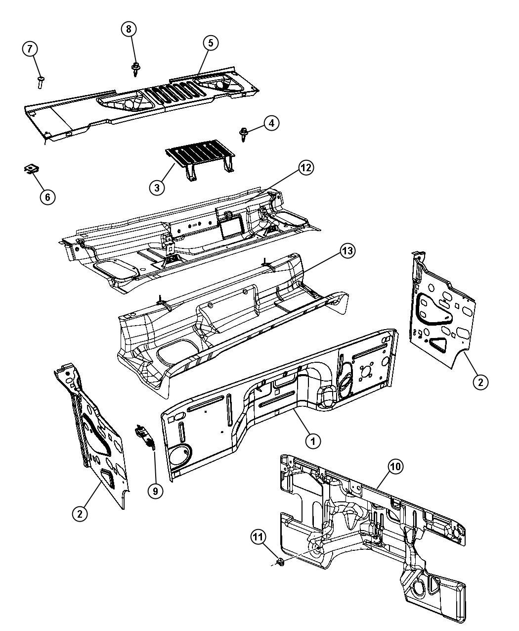 Cowl , Dash Panels, And Silencers. Diagram