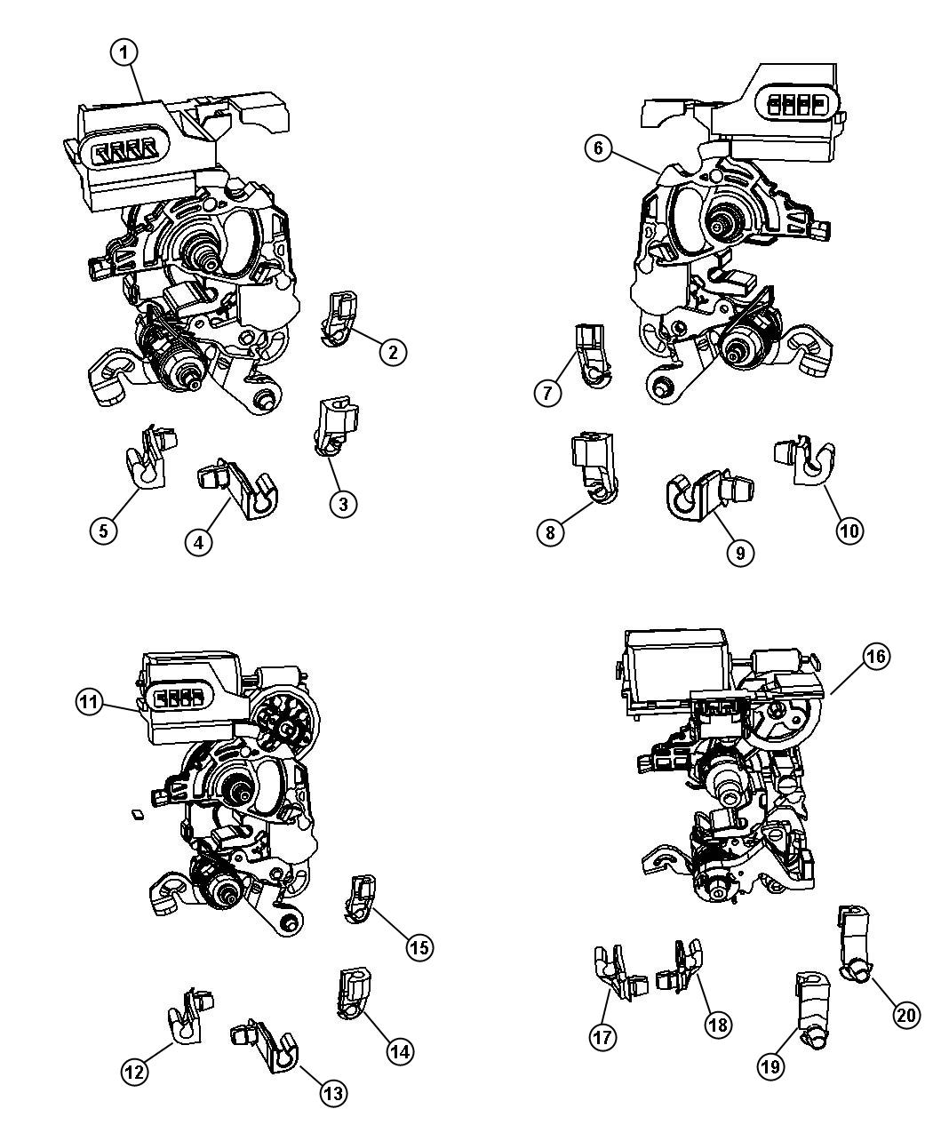 Latch and Clips. Diagram