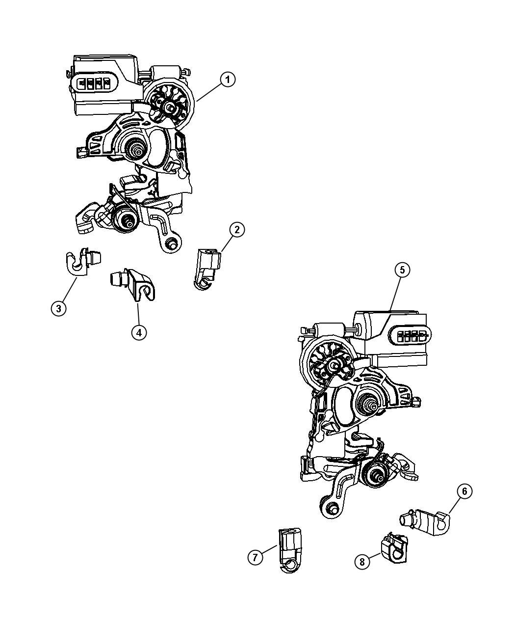 Diagram Latch and Clips. for your 2004 Jeep Wrangler   