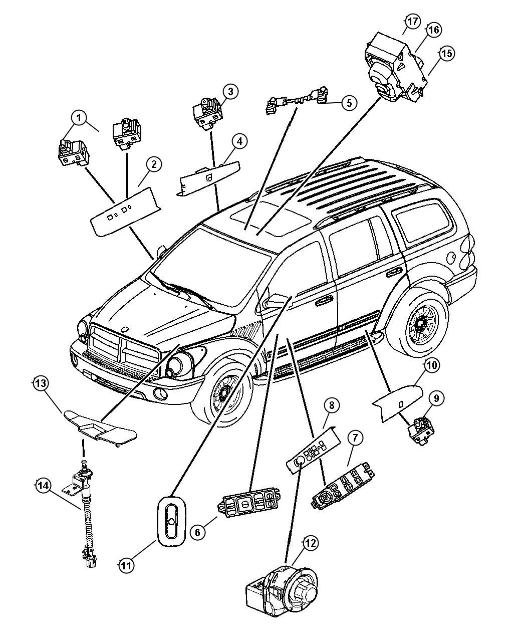 Diagram Switches Body. for your 2007 Chrysler Aspen   