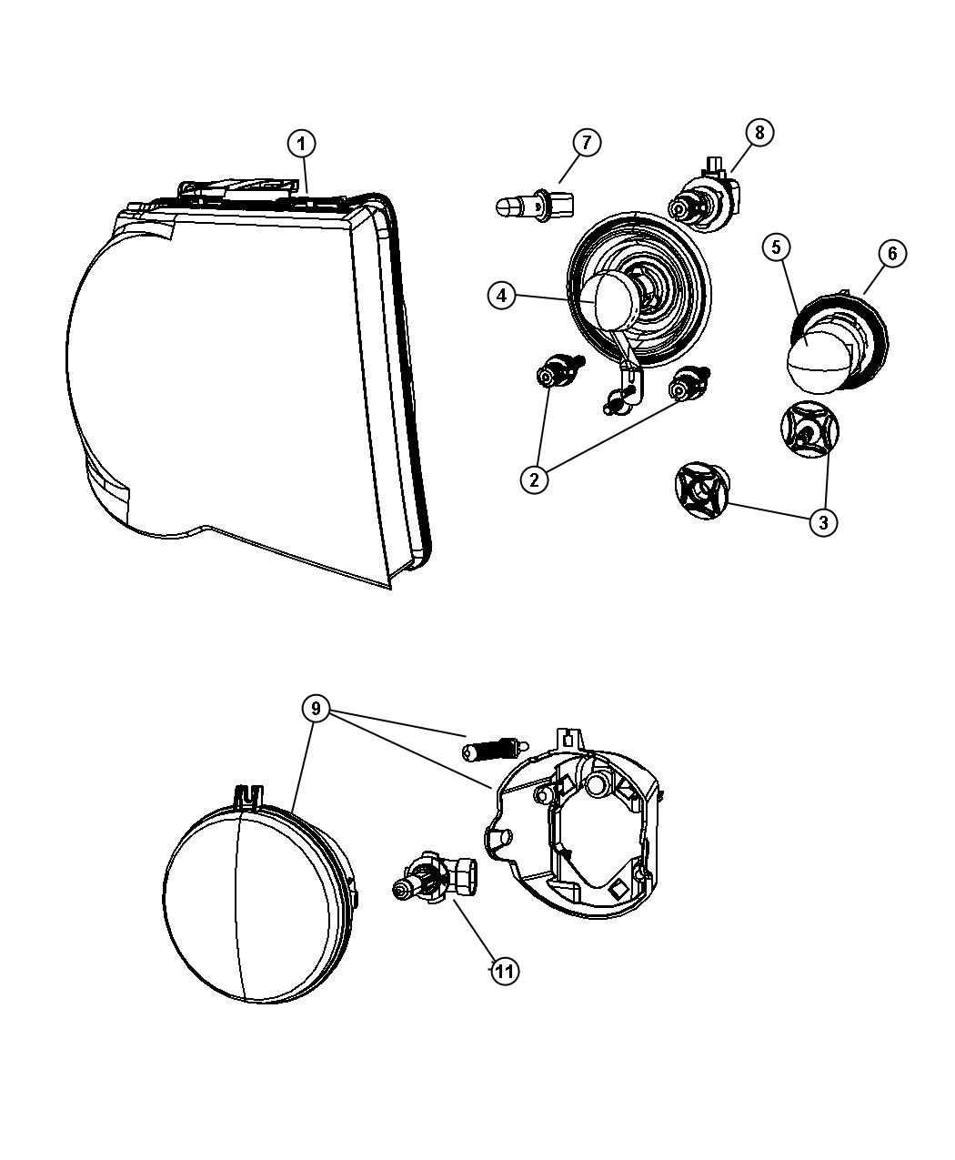 Diagram Lamps--Front End. for your Chrysler