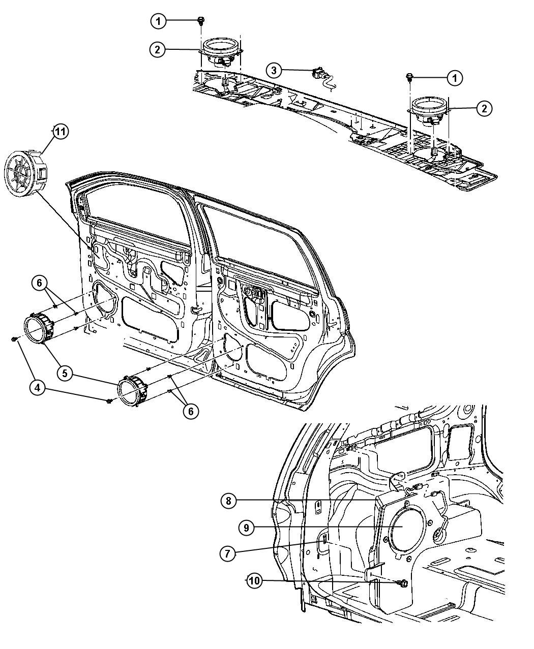Diagram Speakers. for your 2016 Chrysler 200   
