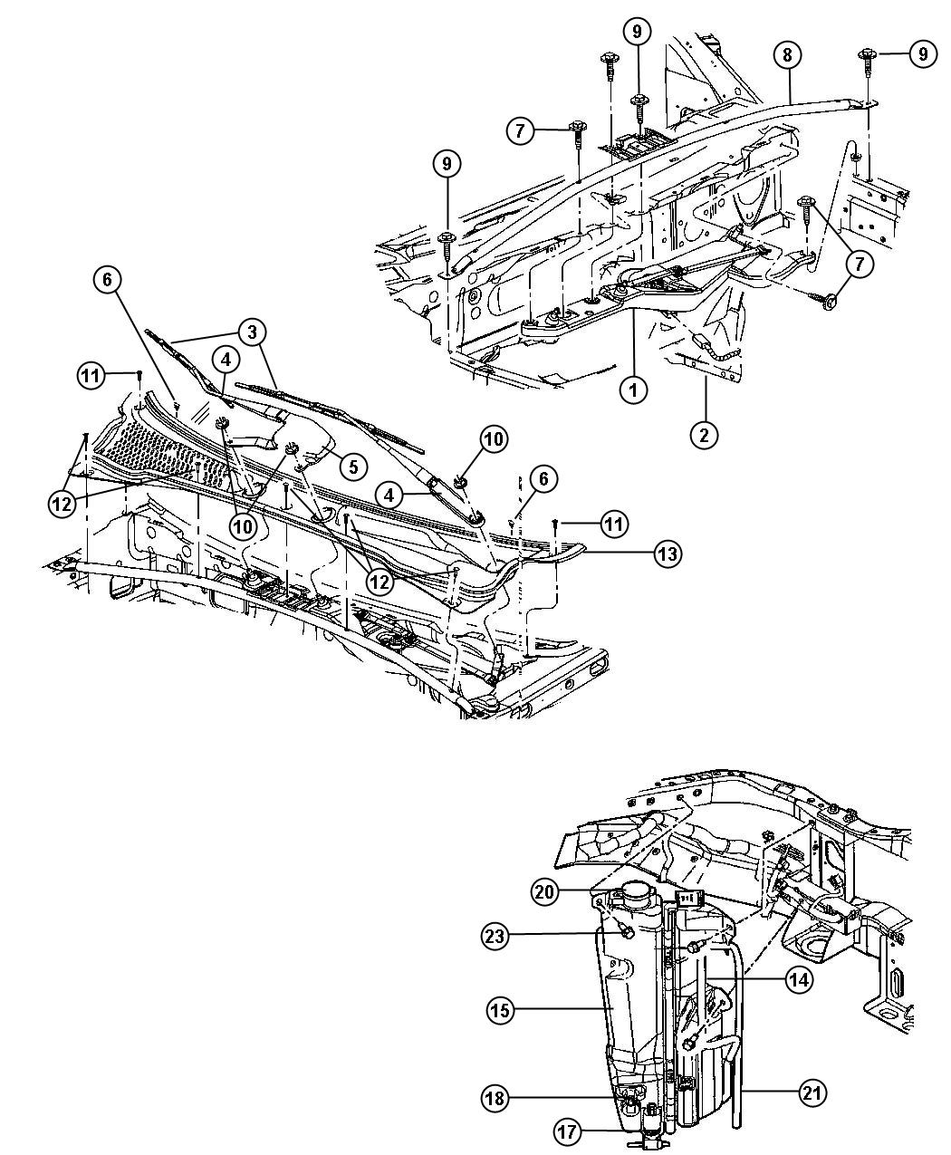 Windshield Wiper and Washer. Diagram