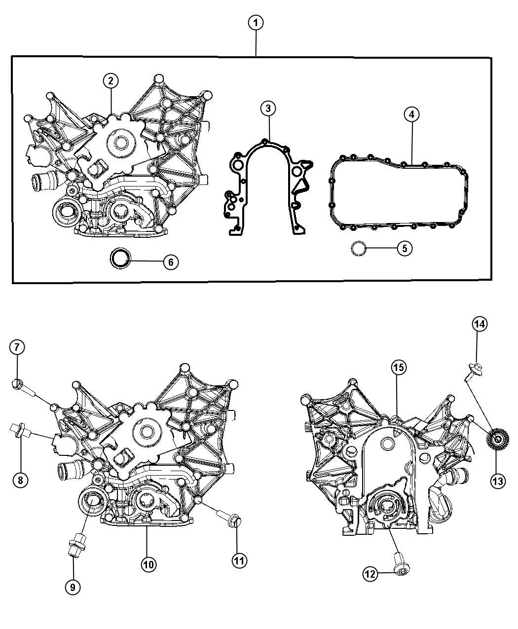 Timing Chain Cover Kit And Mounting 3.8L [3.8L V6 OHV Engine]. Diagram