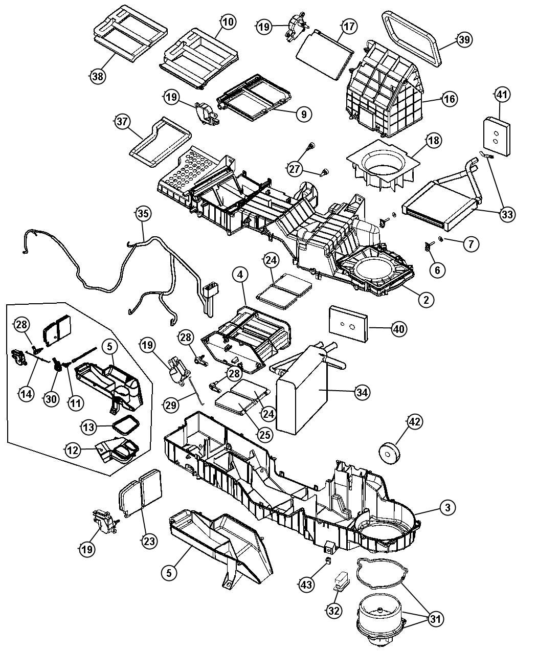 Diagram Air Conditioner and Heater Unit [Air Conditioning]. for your Dodge Ram 1500  