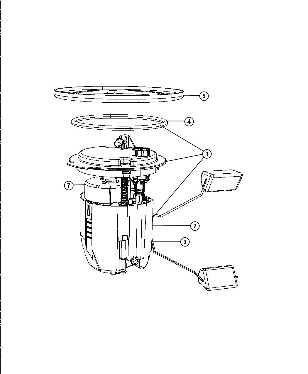 Diagram Fuel Pump and Level Unit, All Engines. for your 2004 Chrysler 300 M  