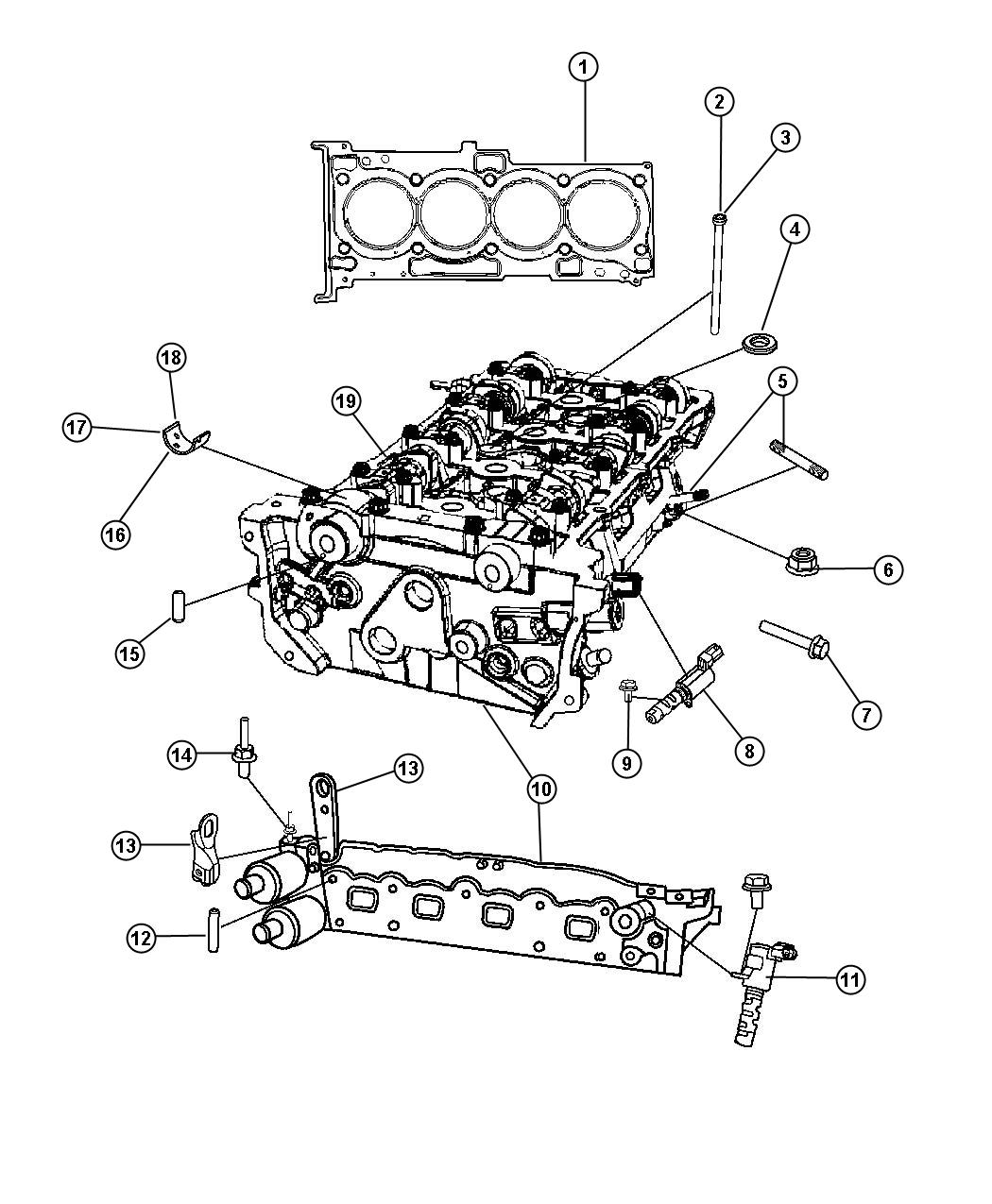 Cylinder Head And Components 2.4L [2.4L I4 DOHC 16V DUAL VVT ENGINE]. Diagram