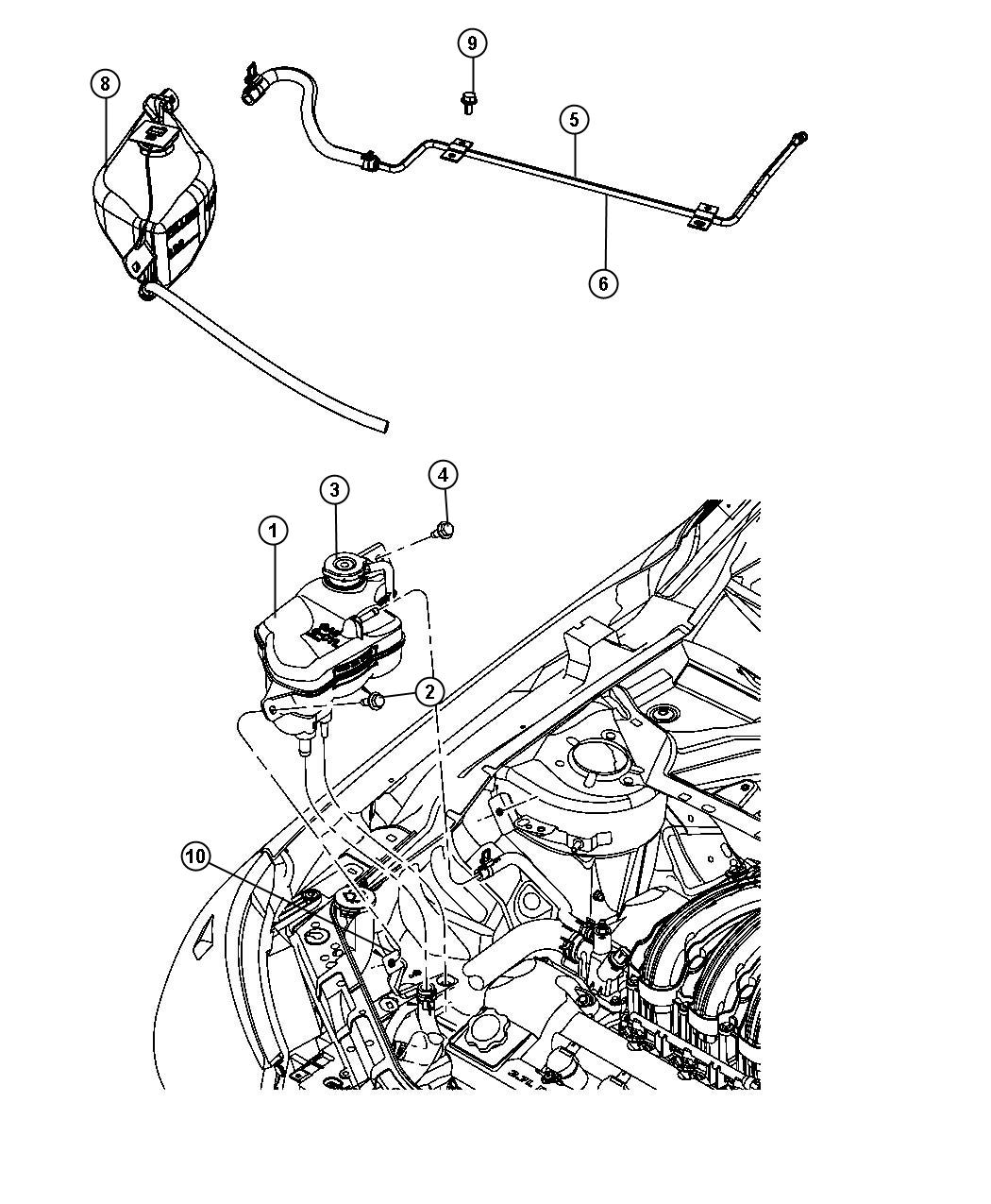 Diagram Coolant Reserve Tank. for your Dodge Avenger  