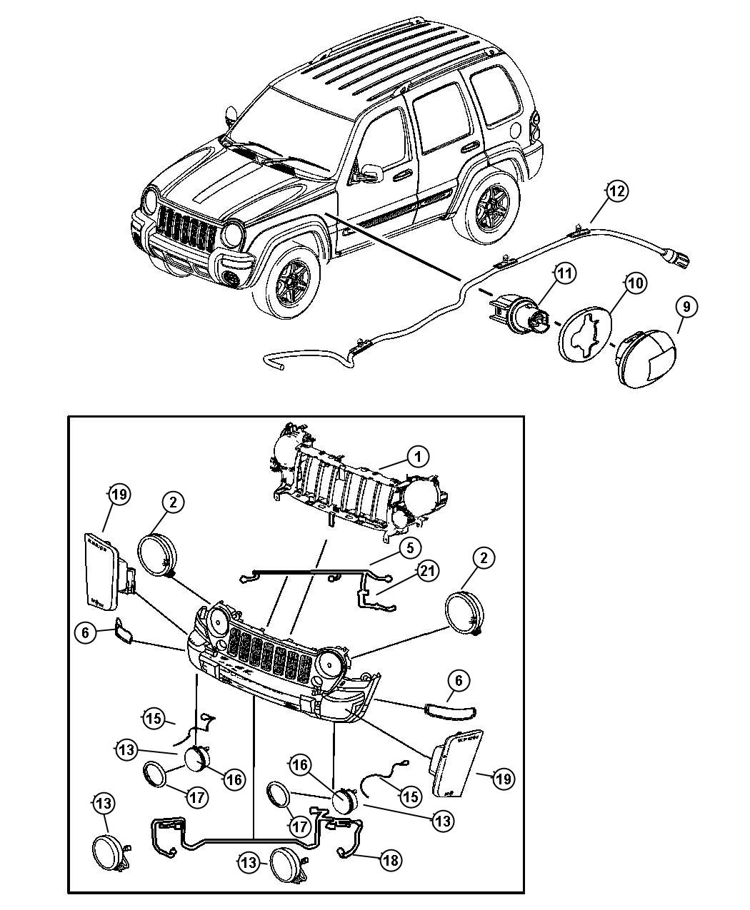 Diagram Lamp, Front. for your Jeep