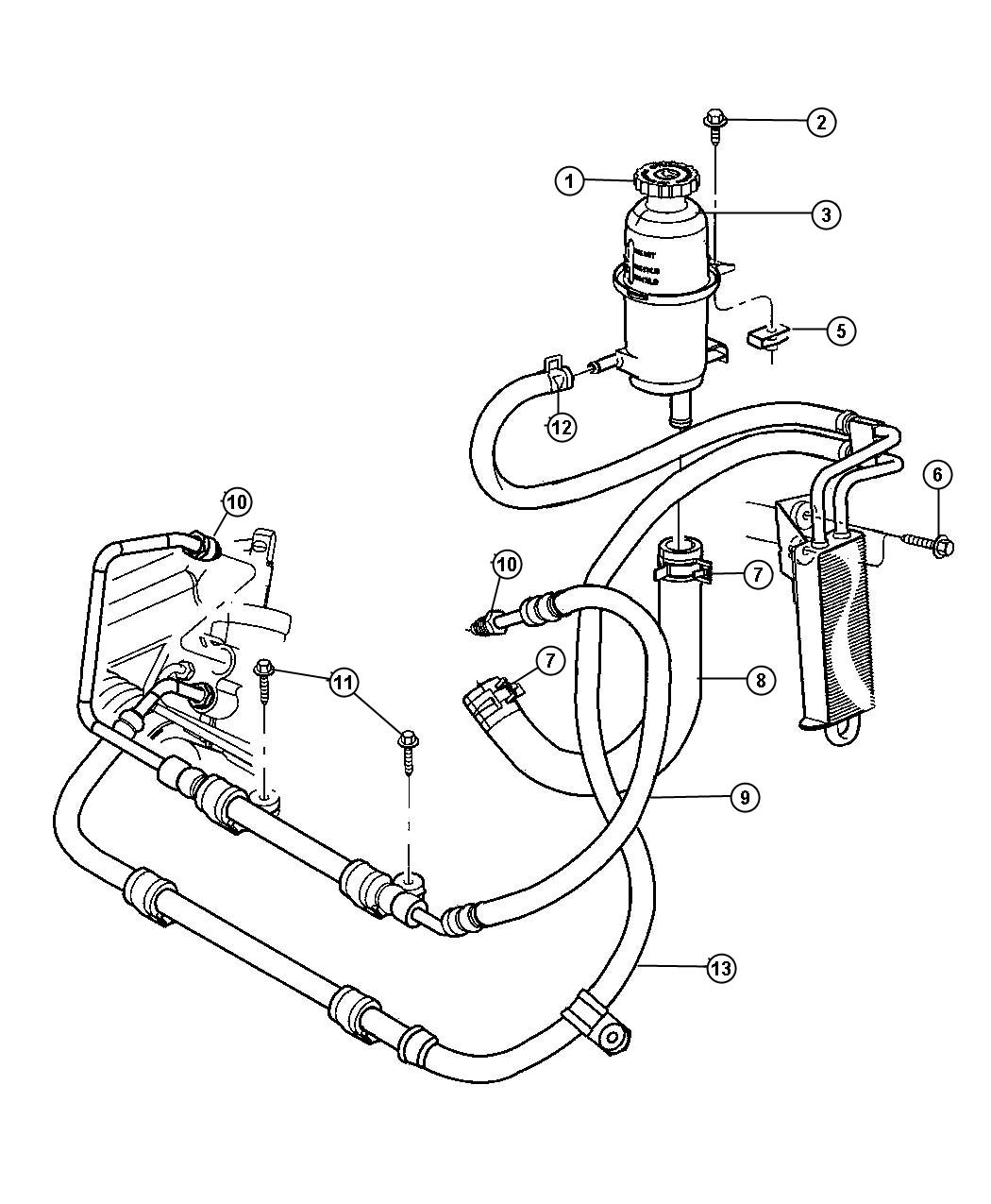 Hoses and Reservior, RHD 2.8L [ALL Turbo Diesel Engines]. Diagram