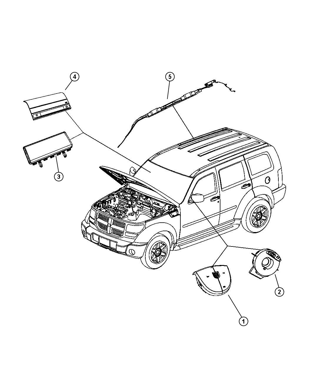 Diagram Air Bags and Clock Spring. for your Dodge NITRO  