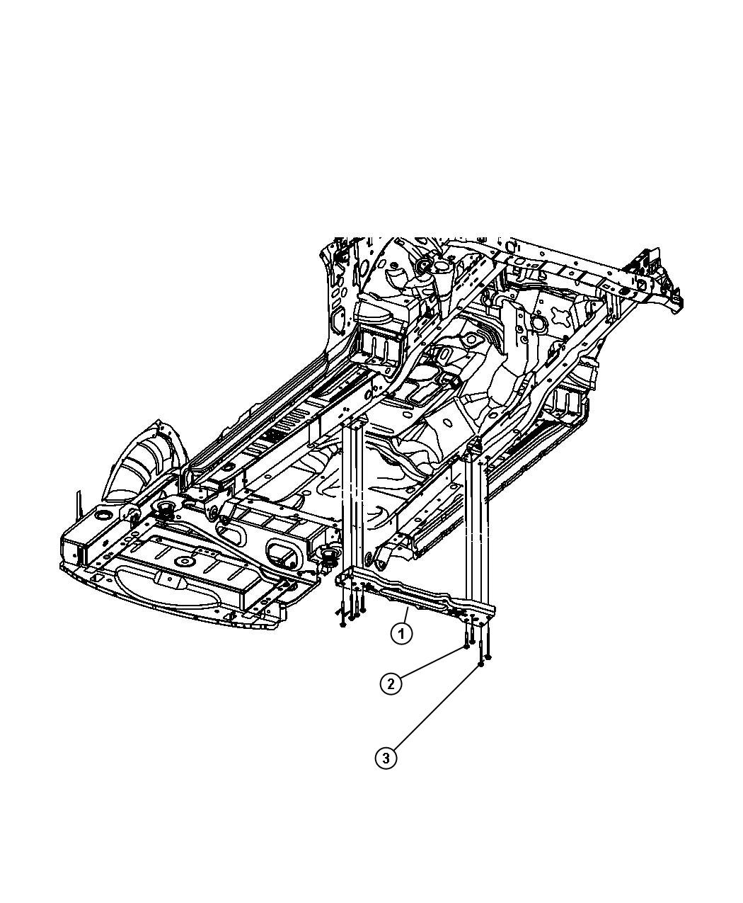 Diagram Crossmember, Transmission Support. for your 2002 Chrysler 300  M 