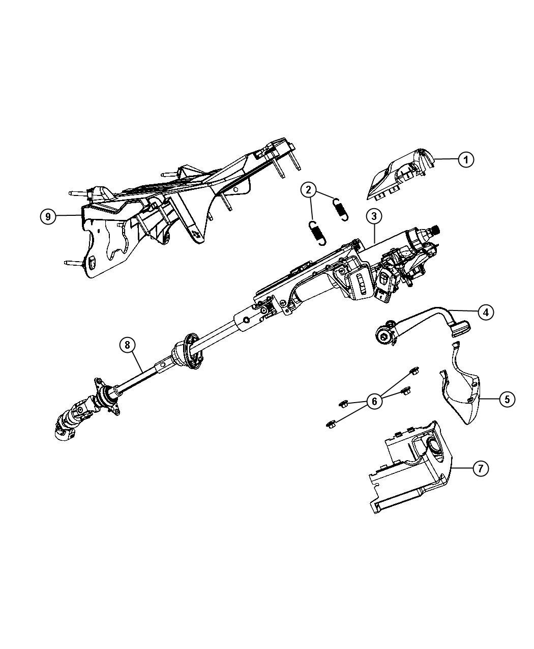 Diagram Column,Steering LHD. for your 2009 Dodge NITRO   