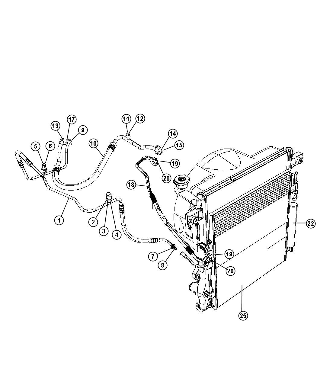 Diagram Plumbing, Air Conditioning 2.8L Diesel, 3.7L, 4.0L Engine, LHD. for your 2022 Chrysler 300   