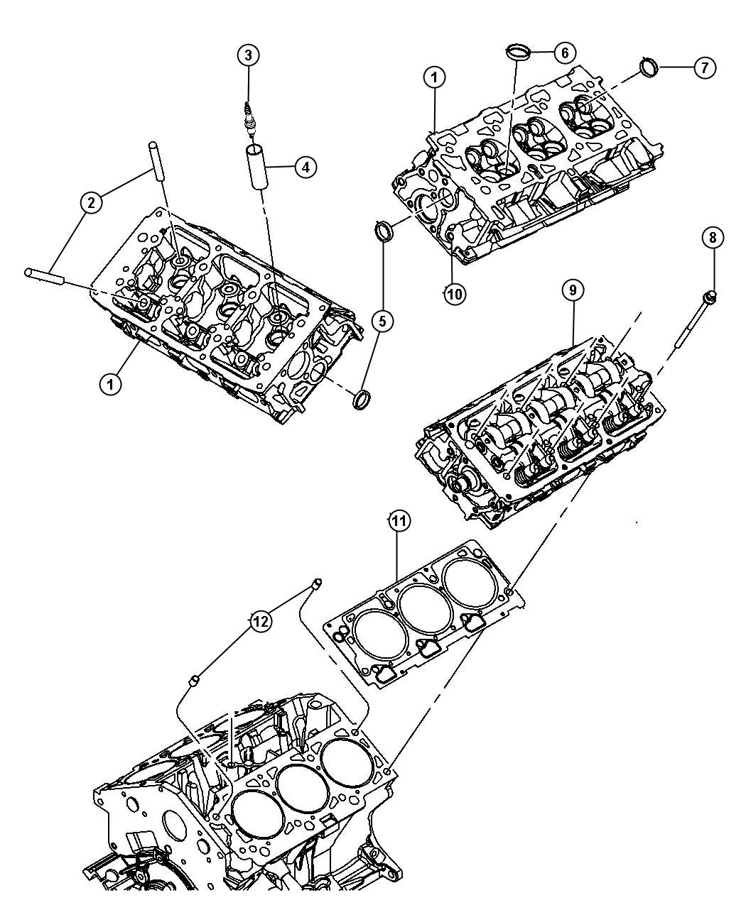 Cylinder Heads And Mounting 3.5L [3.5L High Output V6 24V MPI Engine]. Diagram