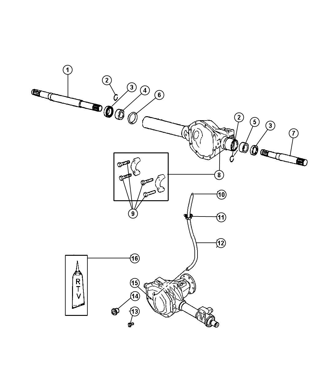 Diagram Housing,Front Axle. for your 2003 Chrysler 300 M  