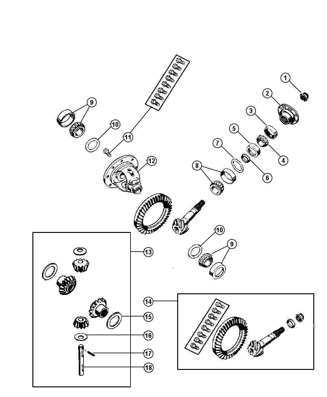 Diagram Differential,Front Axle. for your 2019 Chrysler 300 Touring  