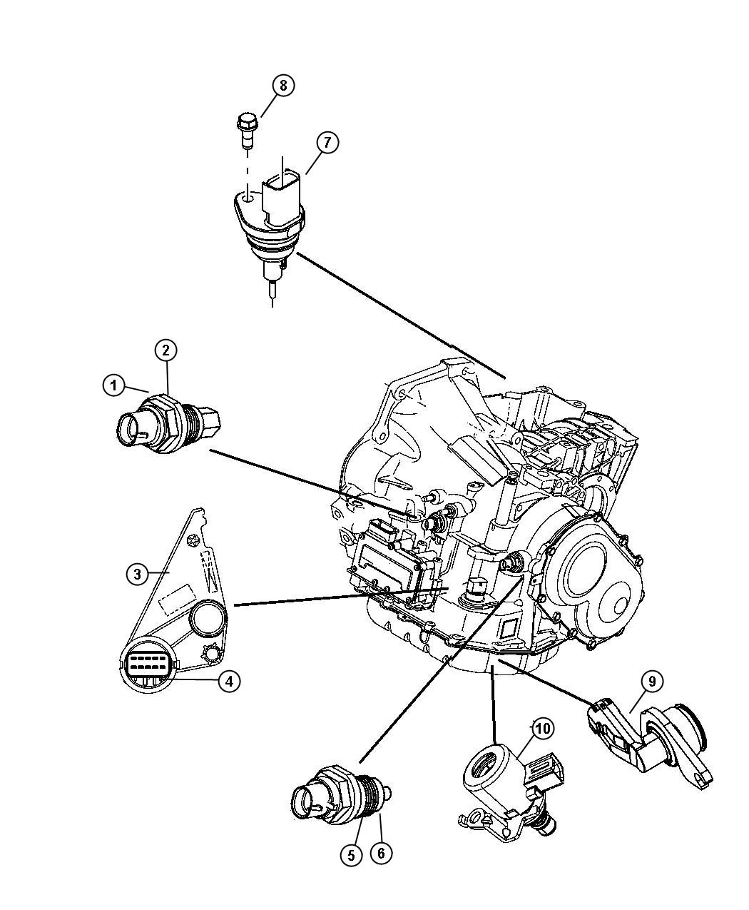 Diagram Sensors, Transmission. for your Chrysler