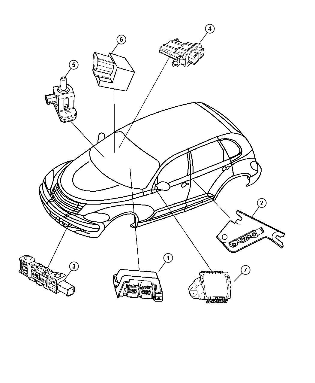 Diagram Air Bag Modules and Sensors. for your Chrysler