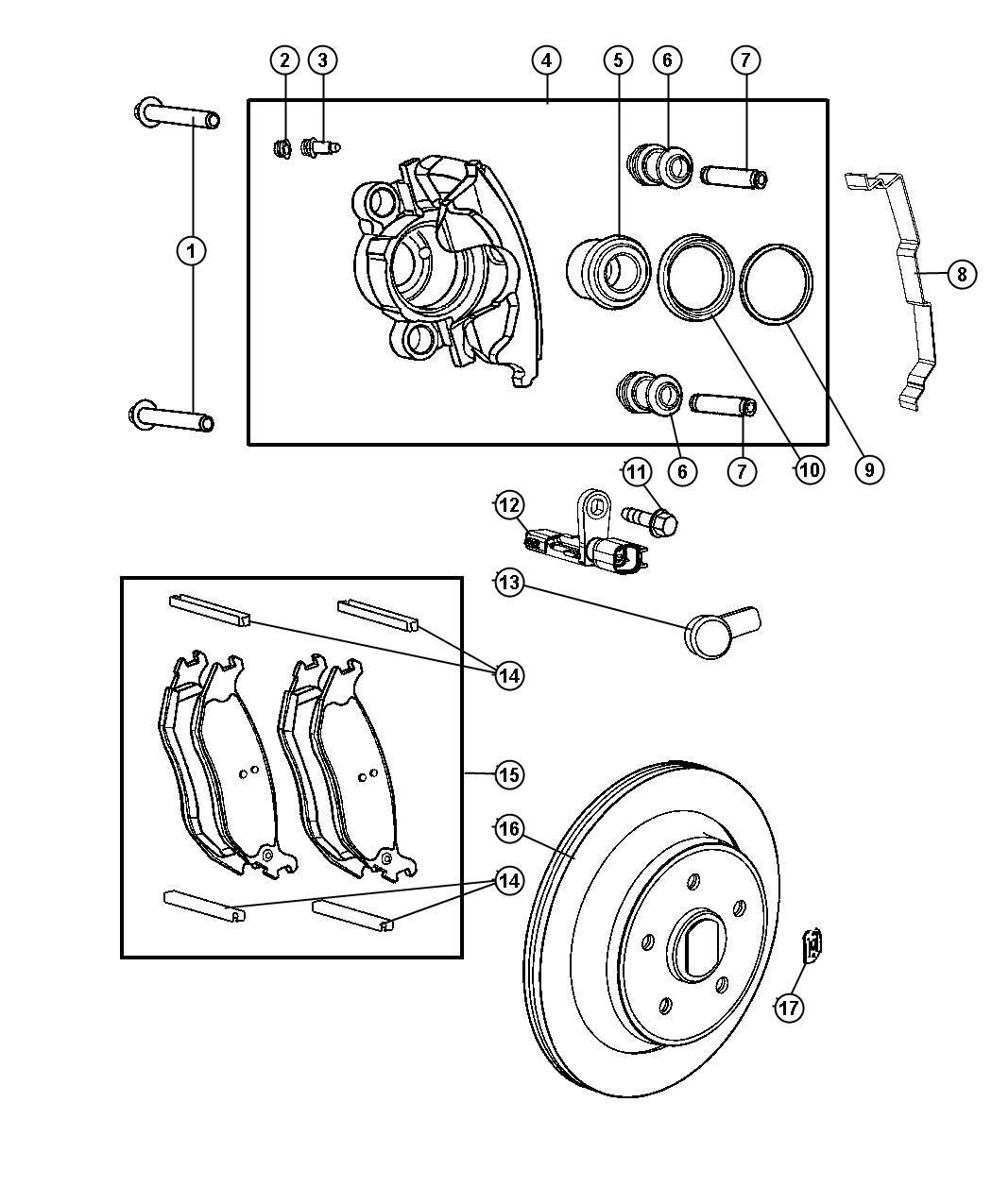 Diagram Brakes,Rear Disc. for your Jeep