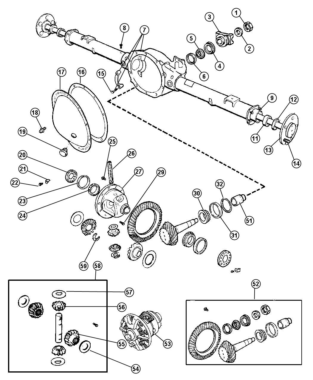 Diagram Axle,Rear,with Differential and Housing,Corporate 8.25 [Corporate 8.25 Rear Axle]. for your 2014 Dodge Journey  R/T 