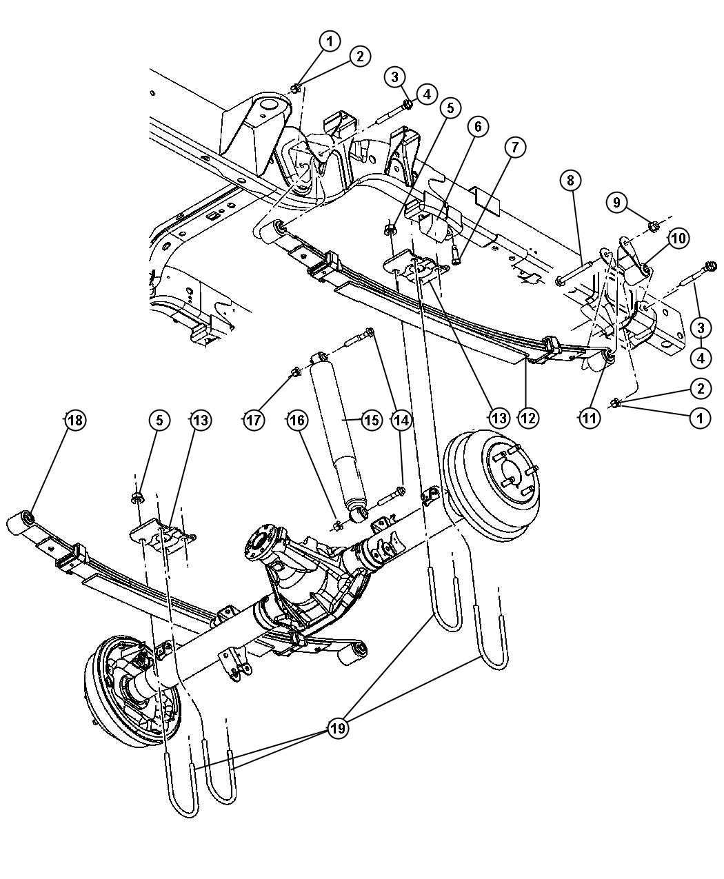 Diagram Suspension,Rear,Leaf Springs. for your 2009 Dodge Grand Caravan   