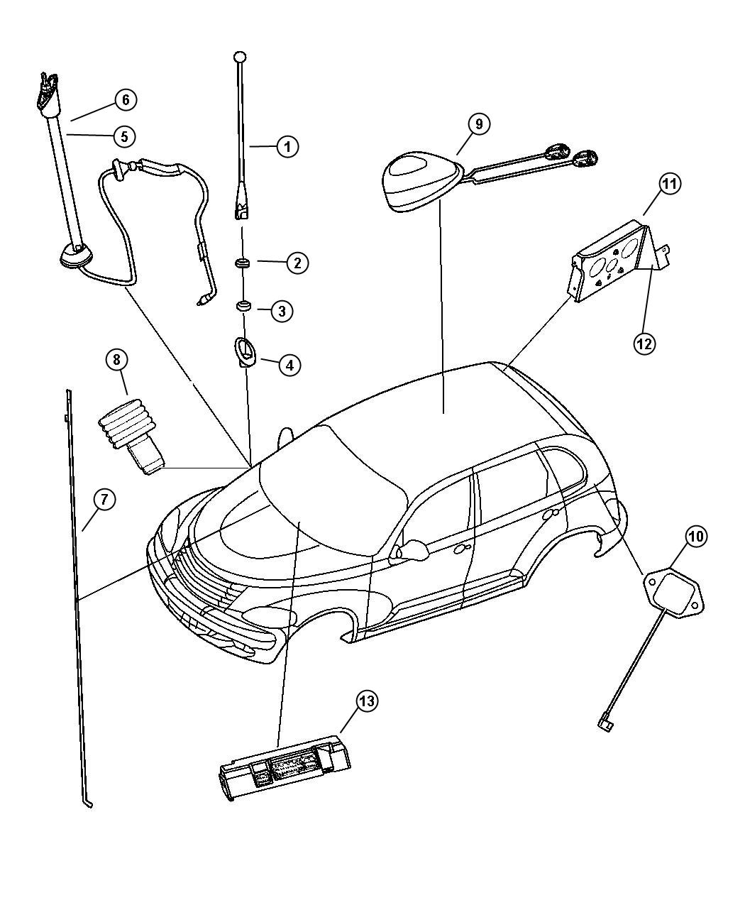 Diagram Antenna. for your 2008 Chrysler Pacifica   