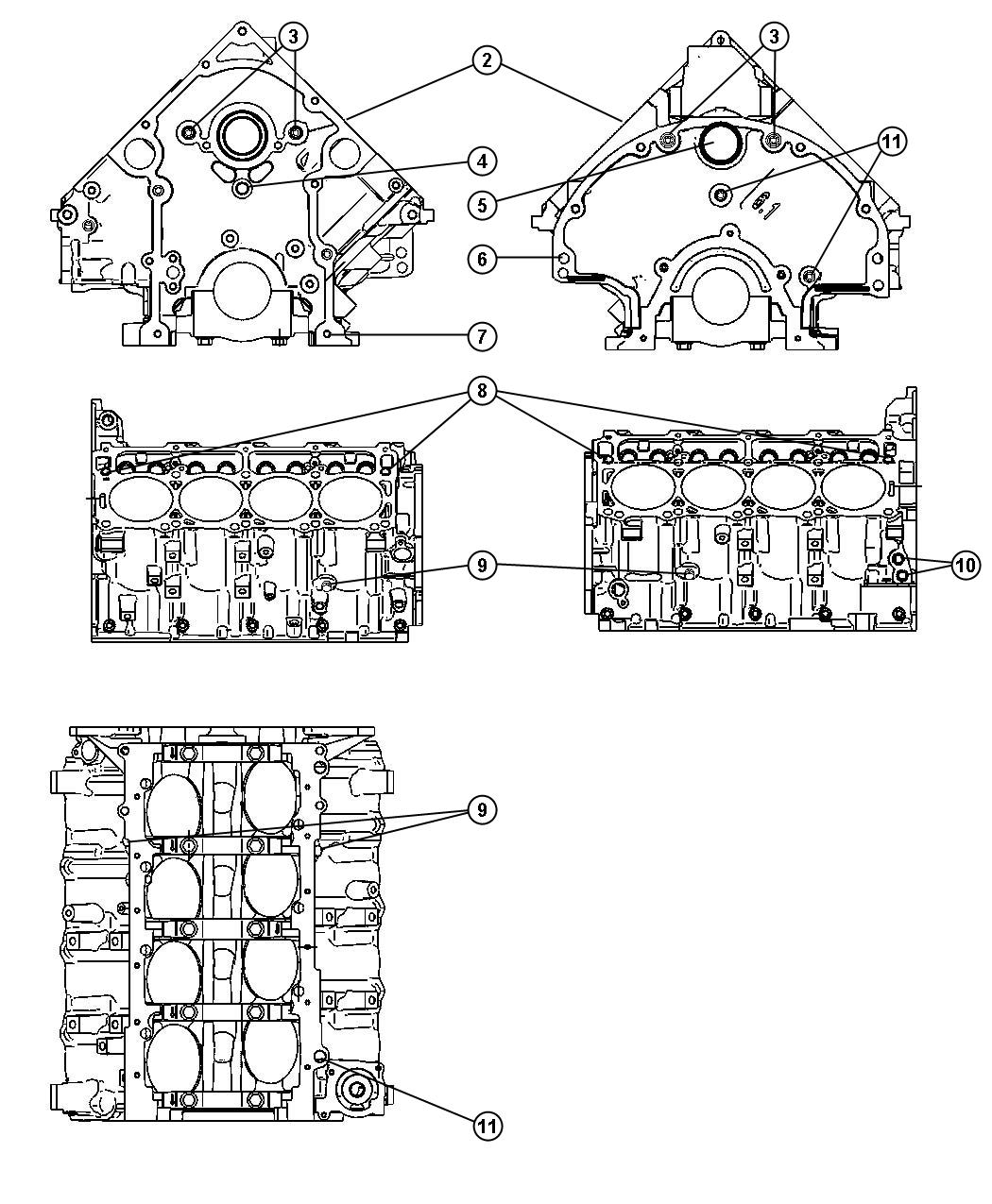 Full size assembly image of Cylinder Block And Hardware 5.7L [5.7L V8 HEMI MDS ENGINE]. (1/1)