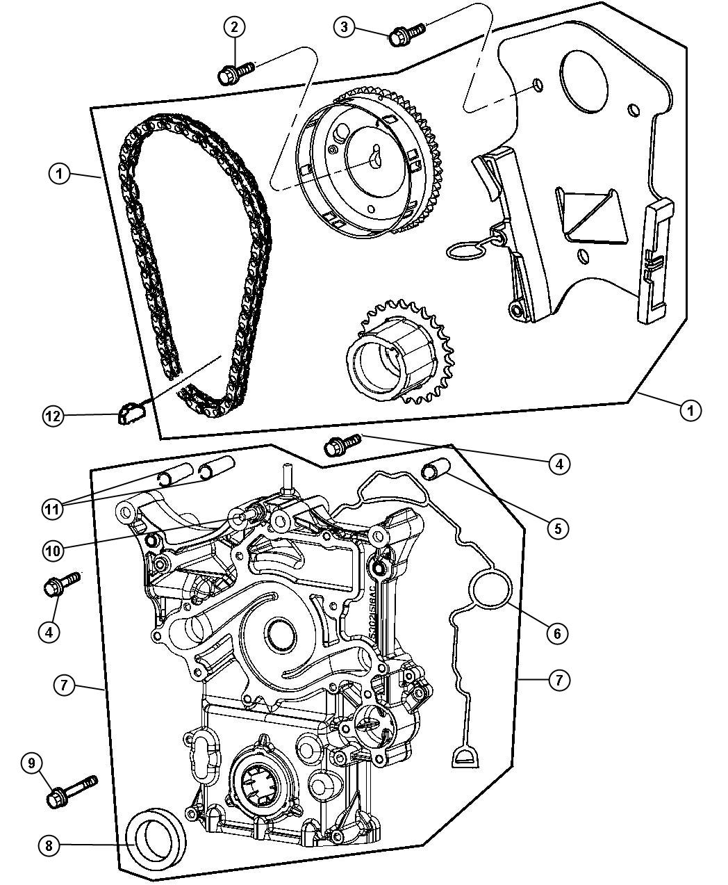 Diagram Timing Chain Kit And Timing Chain Cover 5.7L [5.7L V8 HEMI MDS ENGINE]. for your Dodge Charger  