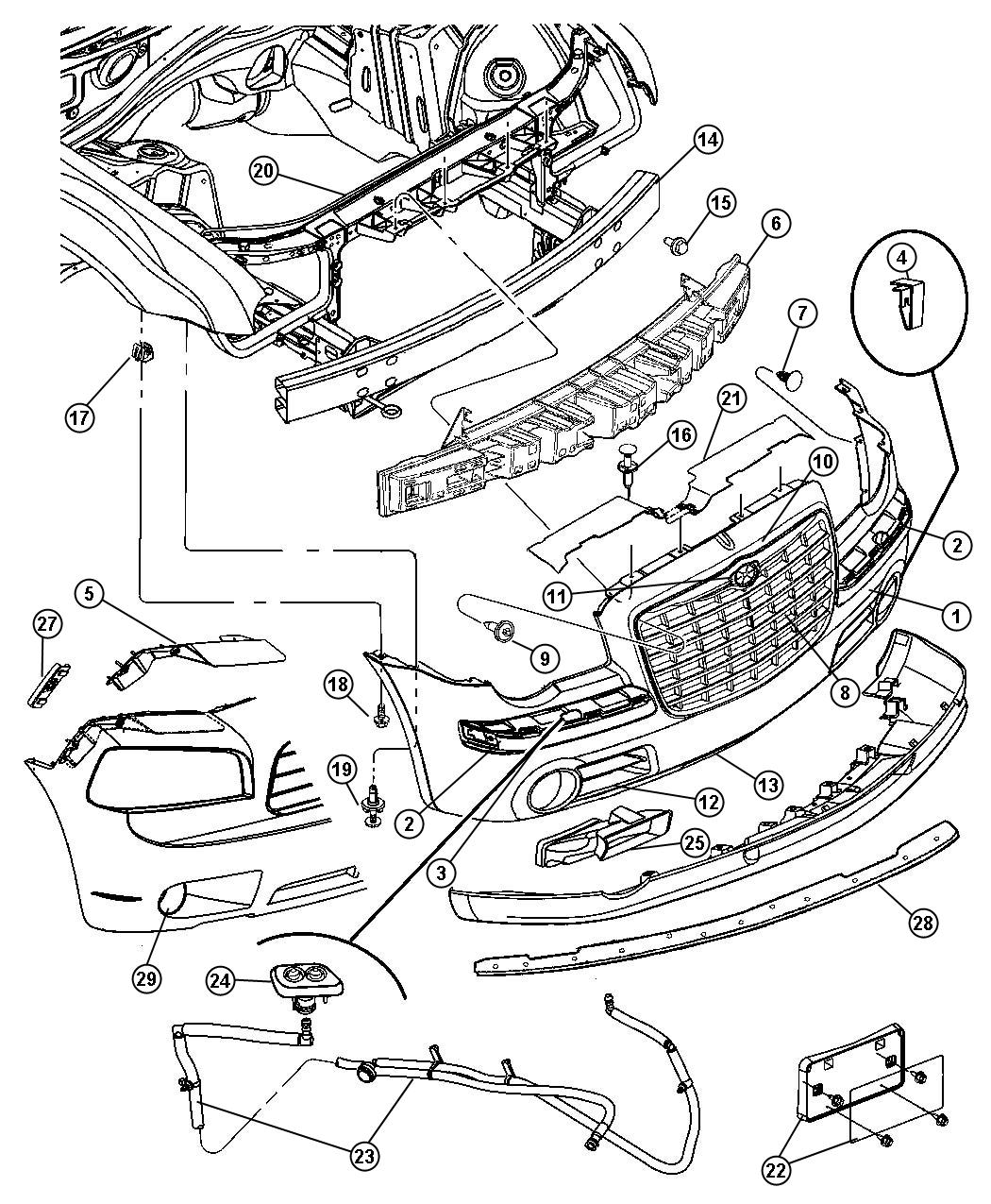 Diagram Fascia, Front - 48. for your 2019 Dodge Charger   