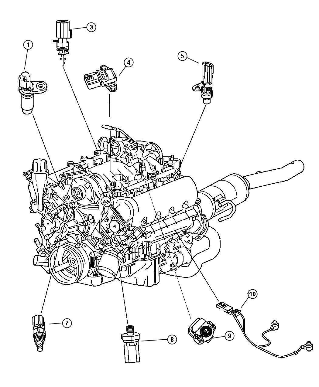Diagram Sensors, Engine 3.7L [All 3.7L 6-Cyl Gas Engines]. for your Dodge
