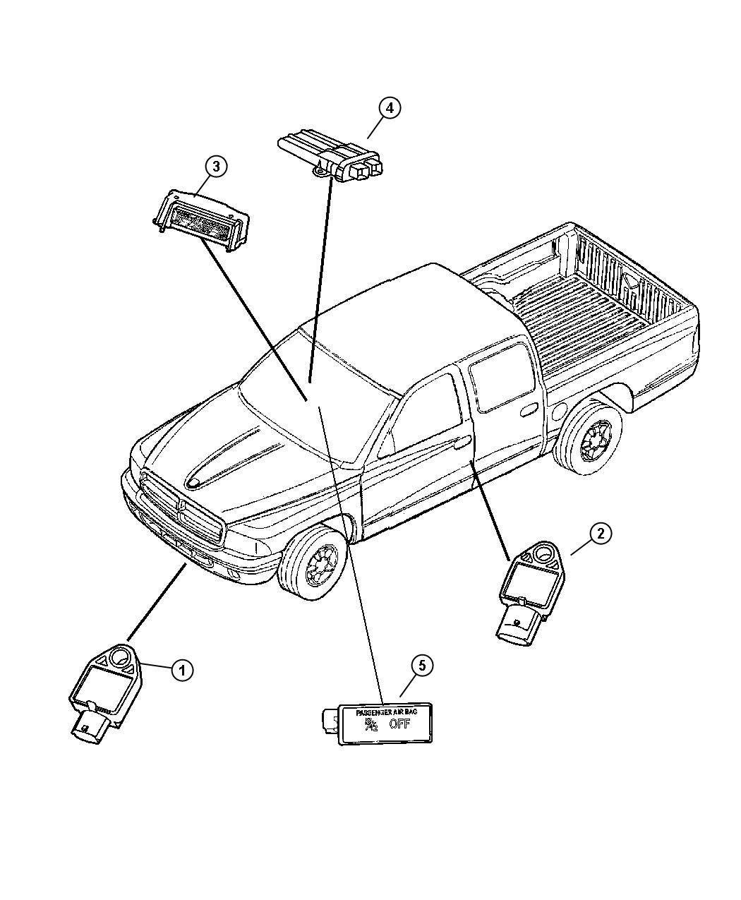 Diagram Air Bag Modules and Sensors. for your Dodge