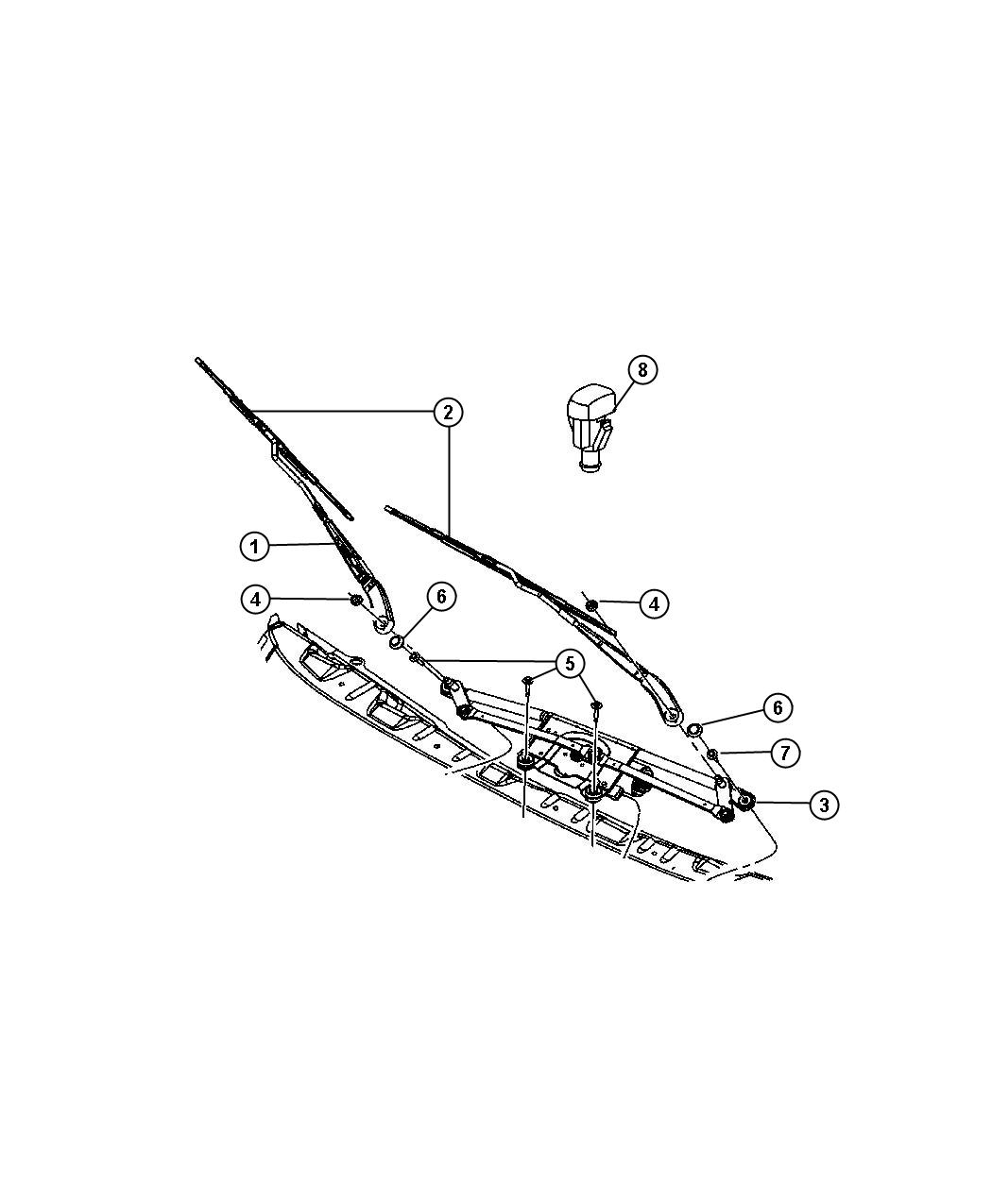 Diagram Windshield Wiper. for your 2001 Chrysler 300  M 