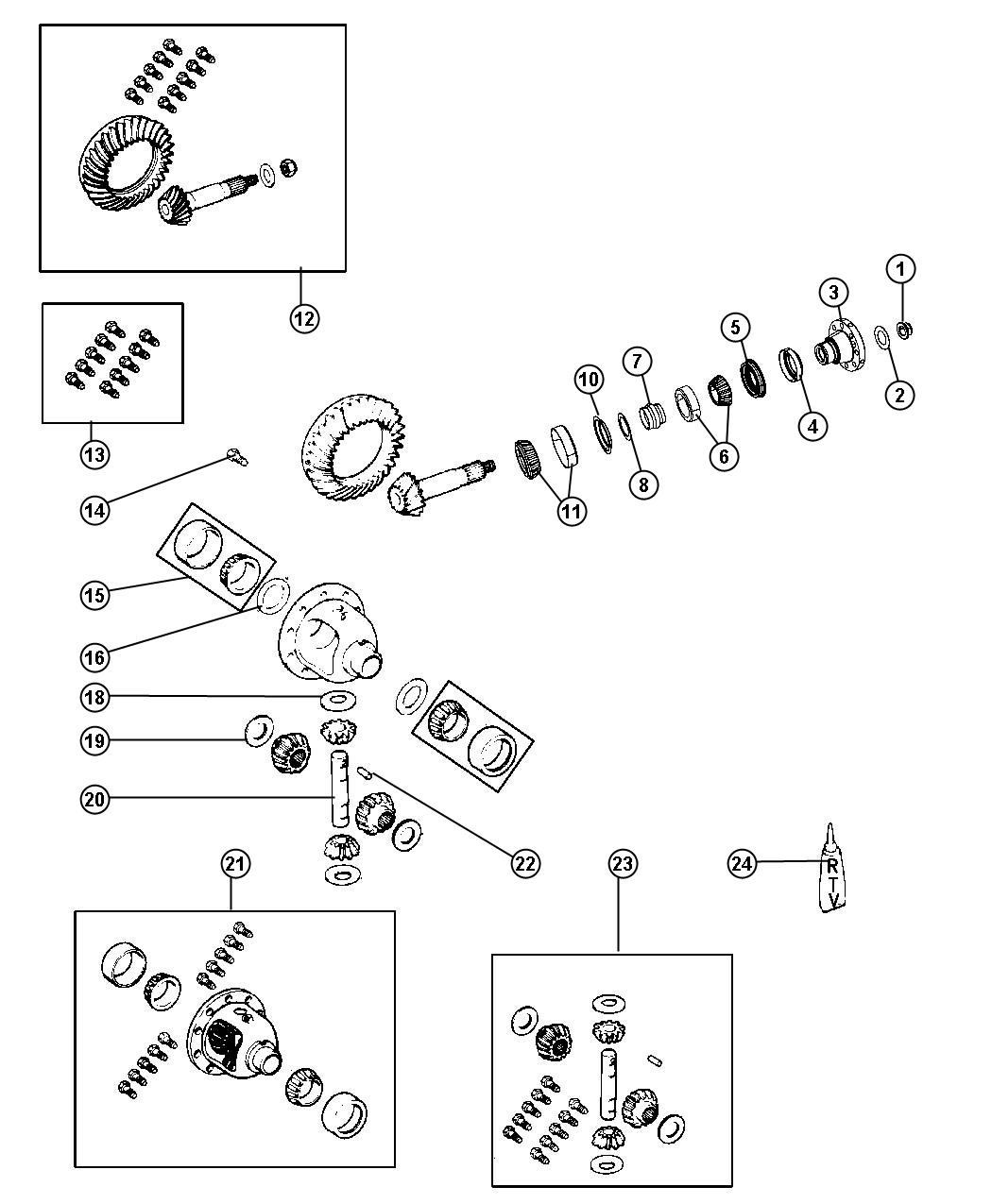 Diagram Differential, Front Axle. for your Dodge