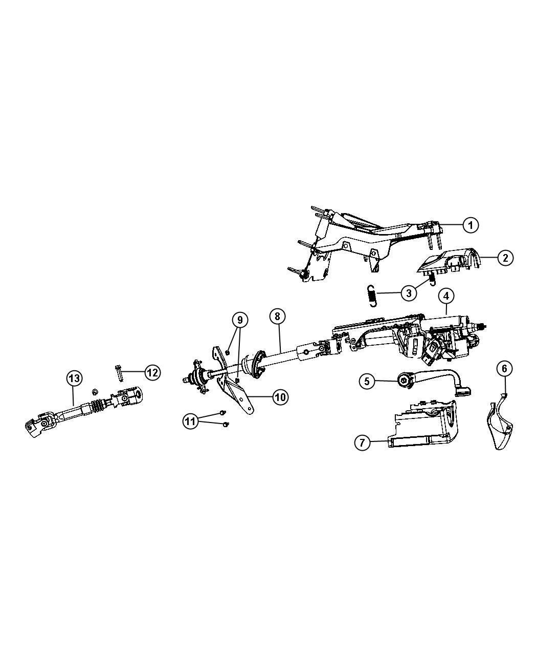 Diagram Column, Steering RHD. for your 2009 Dodge NITRO   