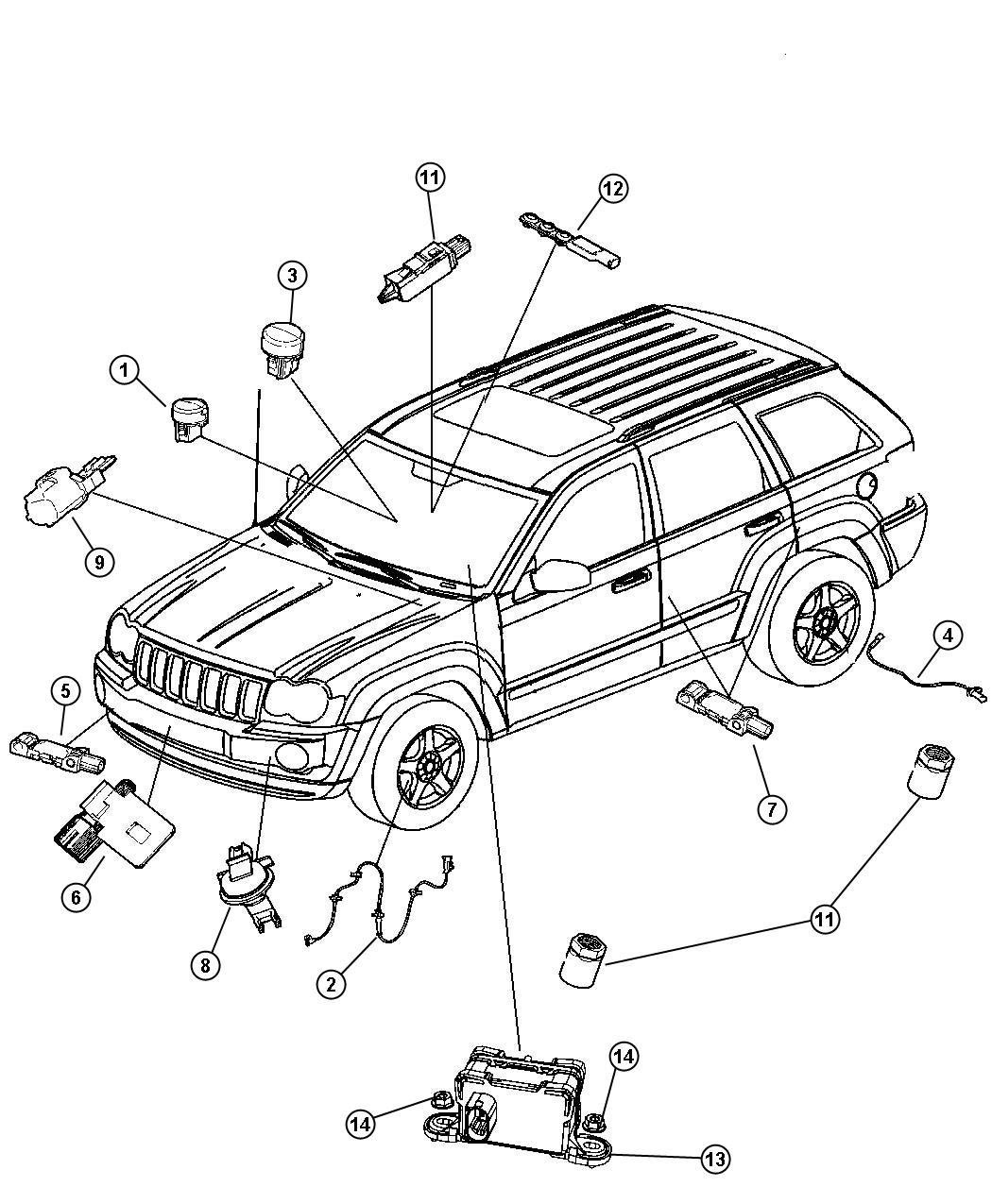 Diagram Sensors Body. for your Jeep