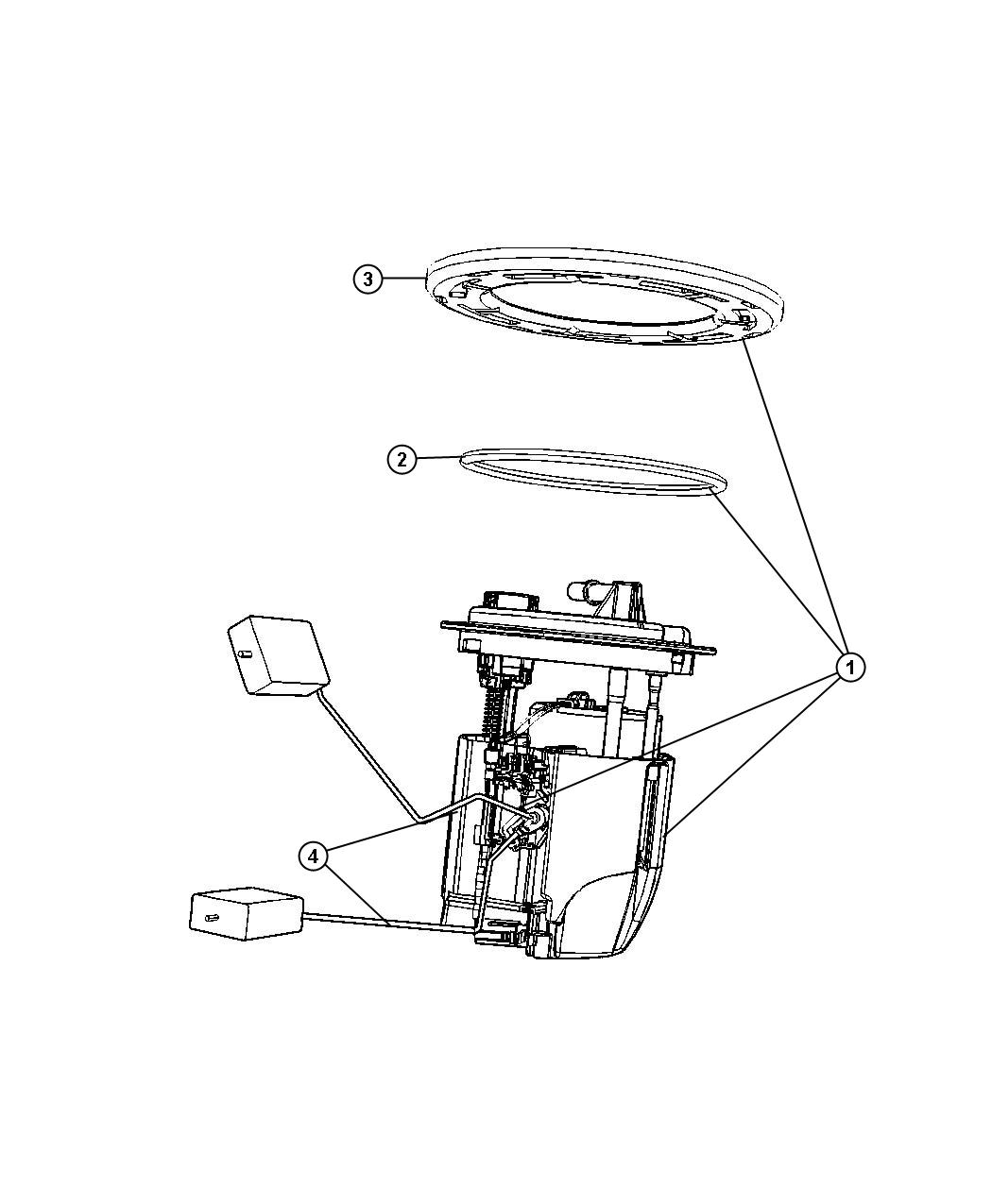 Diagram Fuel Pump and Sending Unit, All Engines. for your Dodge