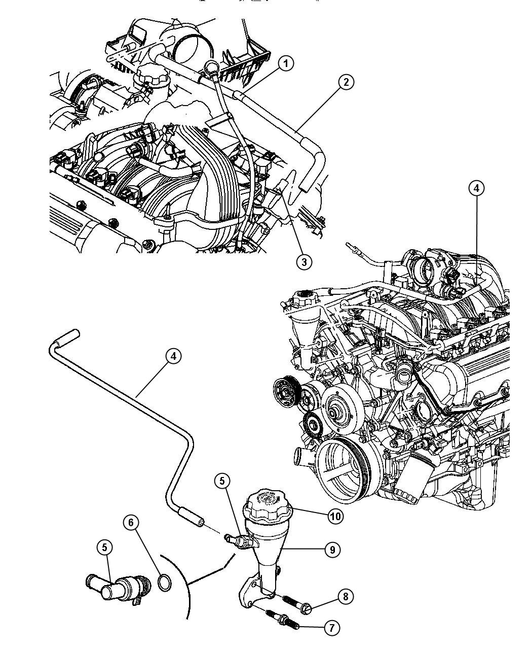 Diagram Crankcase Ventilation 3.7L [3.7L V6 Engine]. for your Dodge